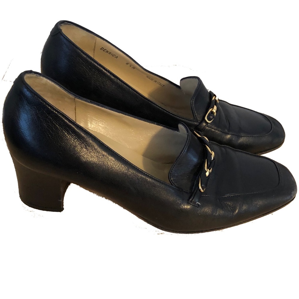 Bally Denrica Italy Gold Chain Heels Pumps Shoes